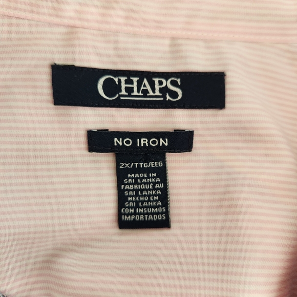 Chaps No Iron Women's Pink Paisley Print Button Front Shirt Top Plus Size 2X - Picture 2 of 9